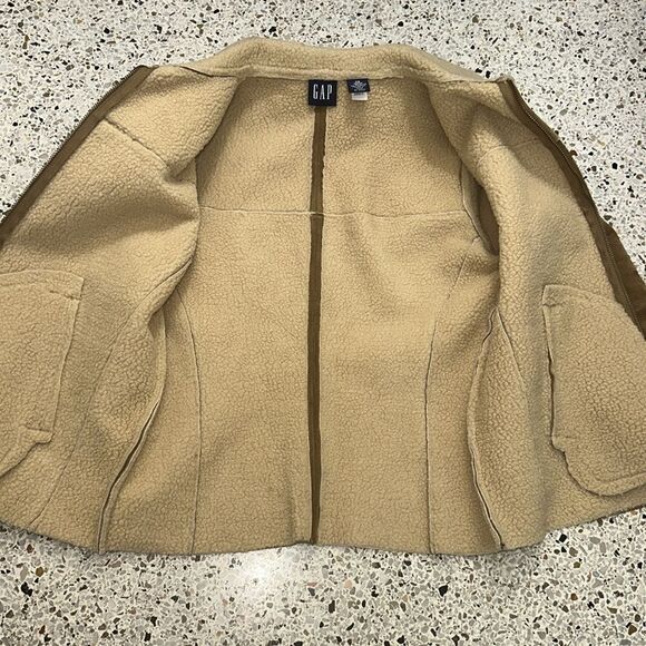 Gap suede leather brown Sherpa lines jacket coat western XS - Picture 8 of 9